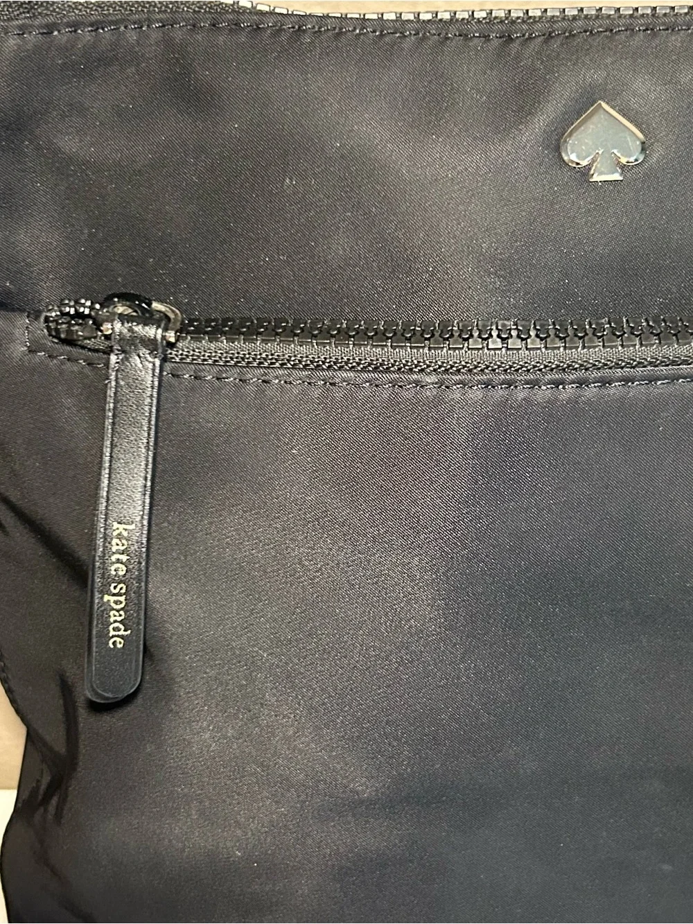 Kate Spade Black Nylon Crossbody Bag Leather Adjustable Strap Classic
